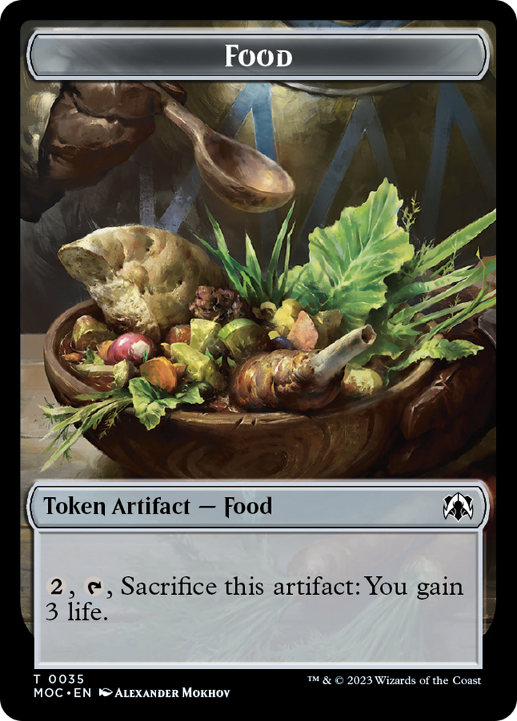 {T} Food // Replicated Ring Double-Sided Token [March of the Machine Commander Tokens][TMOC 035]