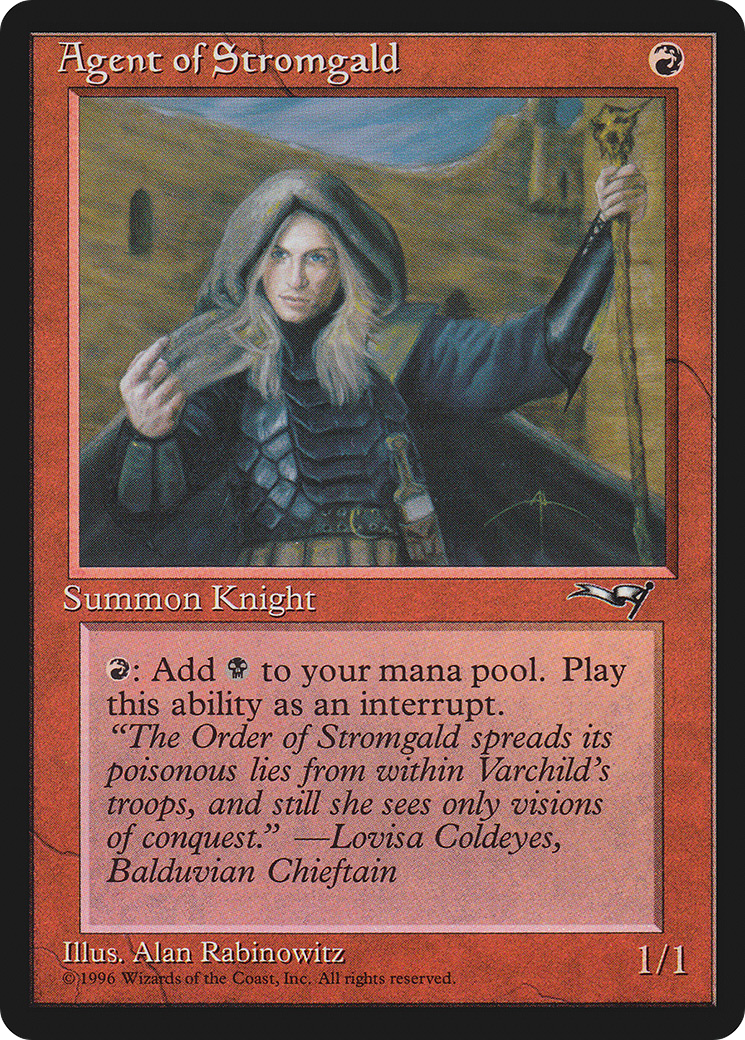 {C} Agent of Stromgald (Holding Staff) [Alliances][ALL 64A]