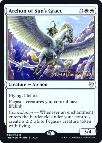{R} Archon of Sun's Grace [Theros Beyond Death Prerelease Promos][PR THB 003]