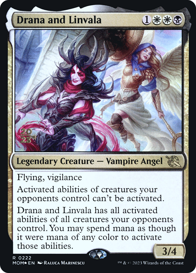 {R} Drana and Linvala [March of the Machine Prerelease Promos][PR MOM 222]
