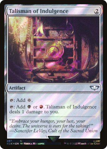 {C} Talisman of Indulgence (Surge Foil) [Universes Beyond: Warhammer 40,000][SF 40K 257]
