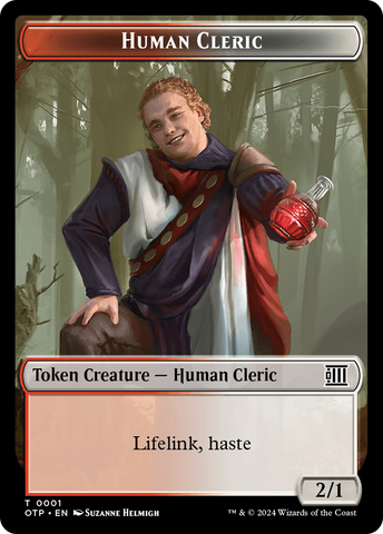 {T} Human Cleric // Plot Double-Sided Token [Outlaws of Thunder Junction: Breaking News Tokens][TOTP 1//20]