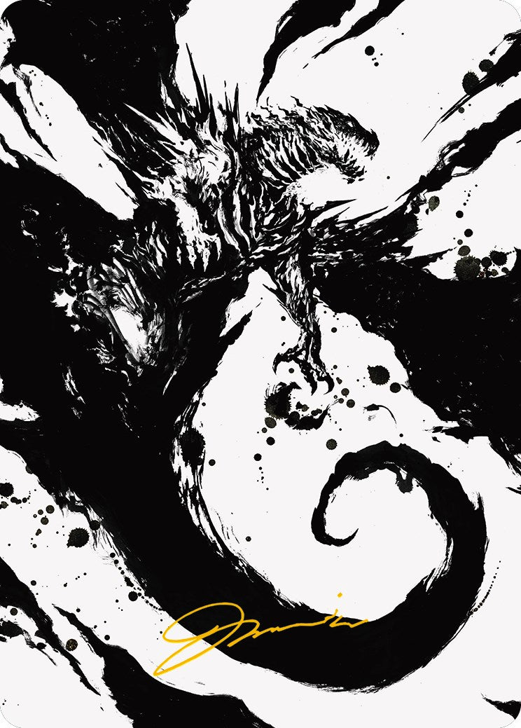 {A} Capricious Hellraiser Art Card (Gold-Stamped Signature) [Phyrexia: All Will Be One Art Series][GS AONE 073]