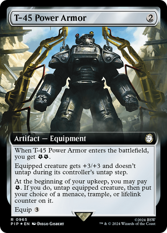 {R} T-45 Power Armor (Extended Art) (Surge Foil) [Fallout][PIP 965]