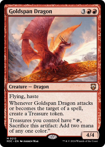 {R} Goldspan Dragon (Ripple Foil) [Modern Horizons 3 Commander][RPF M3C 212]