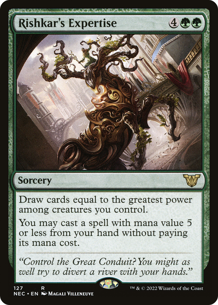 {R} Rishkar's Expertise [Kamigawa: Neon Dynasty Commander][NEC 127]
