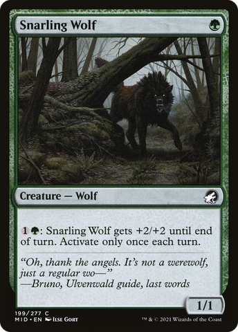 {C} Snarling Wolf [Innistrad: Midnight Hunt][MID 199]