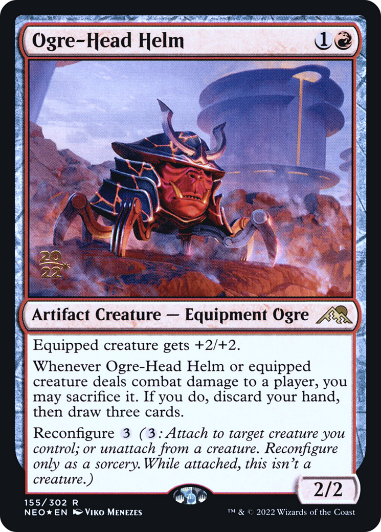 {R} Ogre-Head Helm [Kamigawa: Neon Dynasty Prerelease Promos][PR NEO 155]