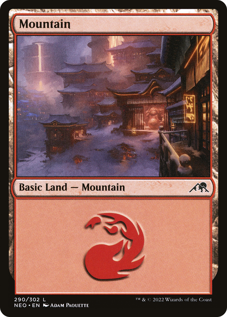 {B}[NEO 290] Mountain (290) [Kamigawa: Neon Dynasty]