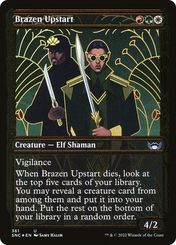 {C} Brazen Upstart (Showcase Golden Age Gilded Foil) [Streets of New Capenna][SNC 361]