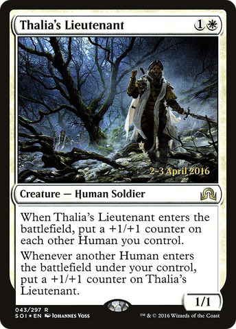 {R} Thalia's Lieutenant [Shadows over Innistrad Prerelease Promos][PR SOI 043]