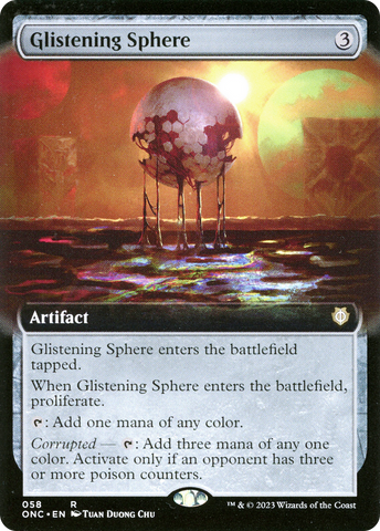 {R} Glistening Sphere (Extended Art) [Phyrexia: All Will Be One Commander][ONC 058]