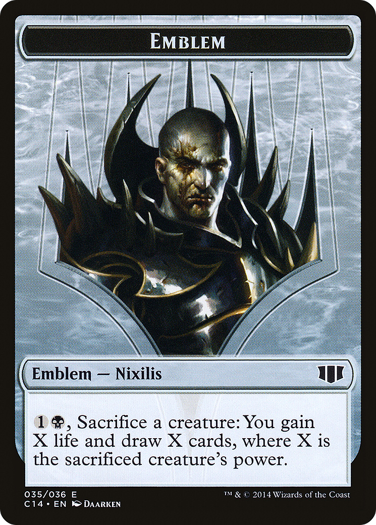 {T} Ob Nixilis of the Black Oath Emblem // Zombie (016/036) Double-sided Token [Commander 2014 Tokens][TC14 035]