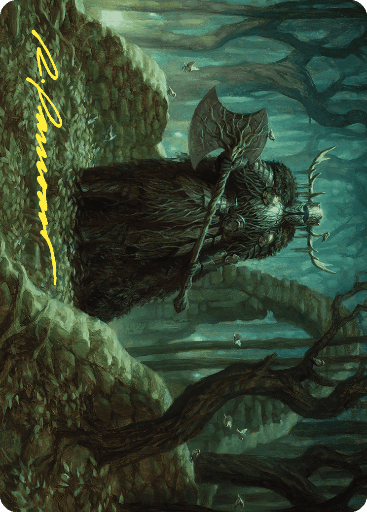 {A} Mosswood Dreadknight Art Card (Gold-Stamped Signature) [Wilds of Eldraine Art Series][GS AWOE 040]