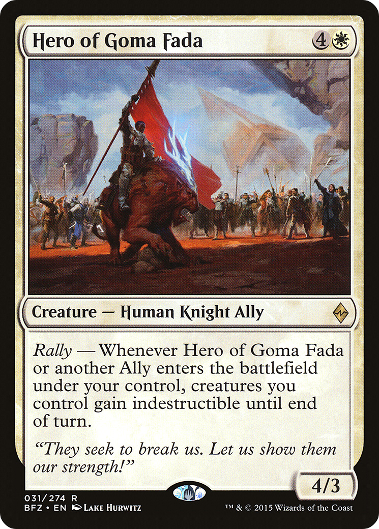 {R} Hero of Goma Fada [Battle for Zendikar][BFZ 031] - Misty Mountain Games
