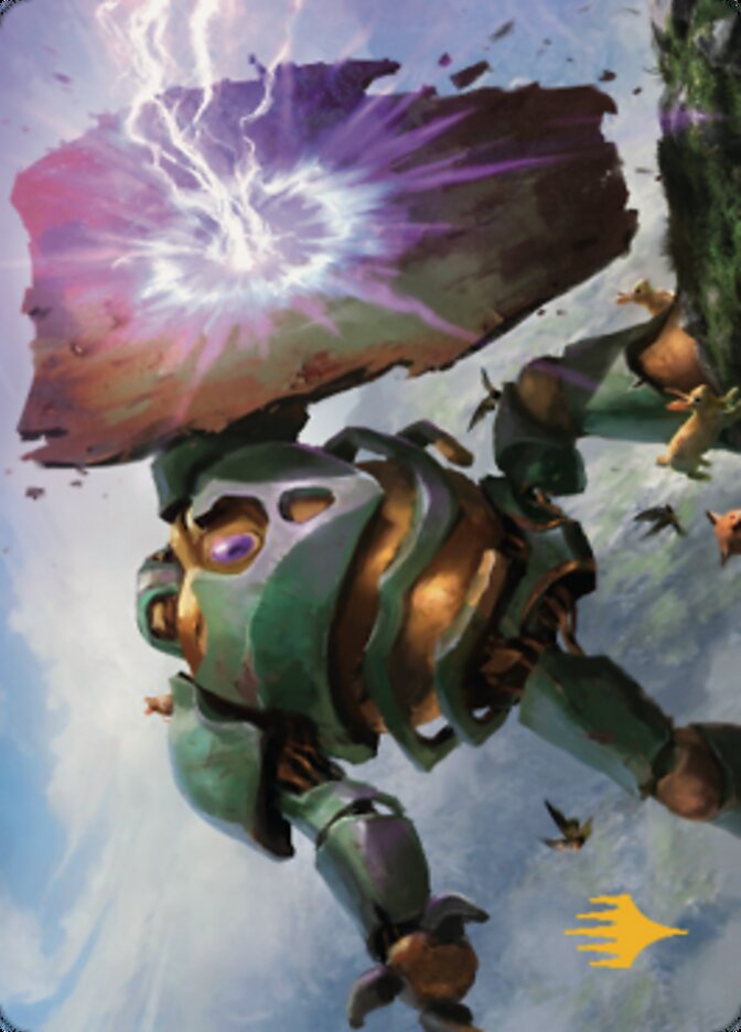 {A} Walking Bulwark Art Card (Gold-Stamped Signature) [Dominaria United Art Series][GS ADMU 058]