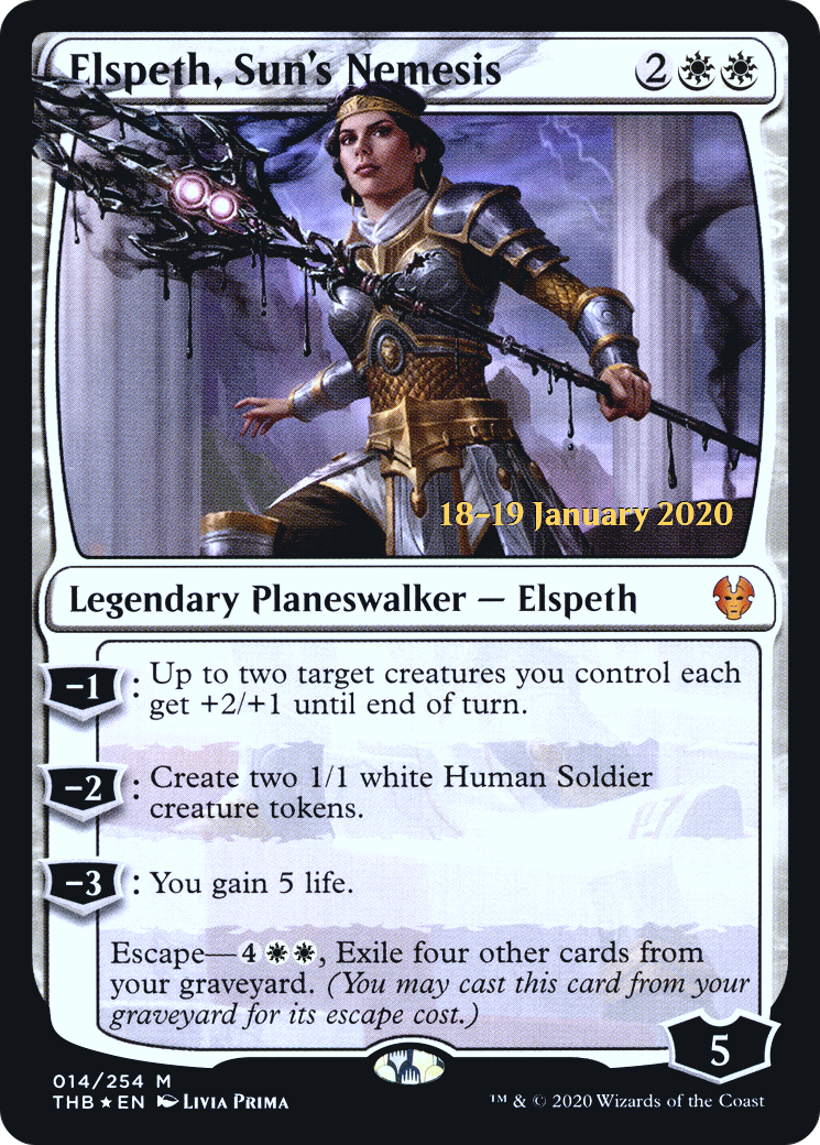 {R} Elspeth, Sun's Nemesis [Theros Beyond Death Prerelease Promos][PR THB 014]