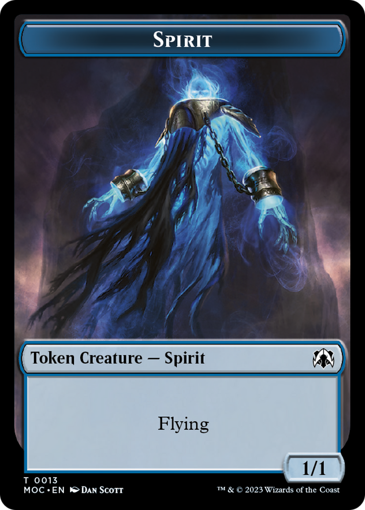 {T} Spirit (9) // Spirit (13) Double-Sided Token [March of the Machine Commander Tokens][TMOC 9//13]