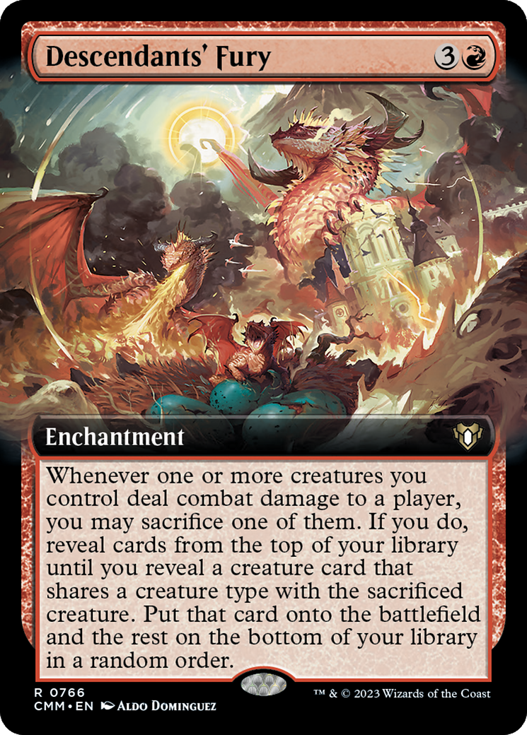 {R} Descendants' Fury (Extended Art) [Commander Masters][CMM 766]