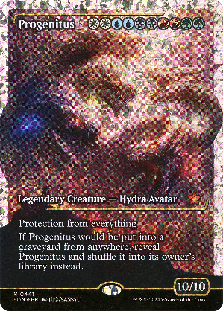 {@R} Progenitus (Showcase) (Fracture Foil) [Foundations][FDN 441]
