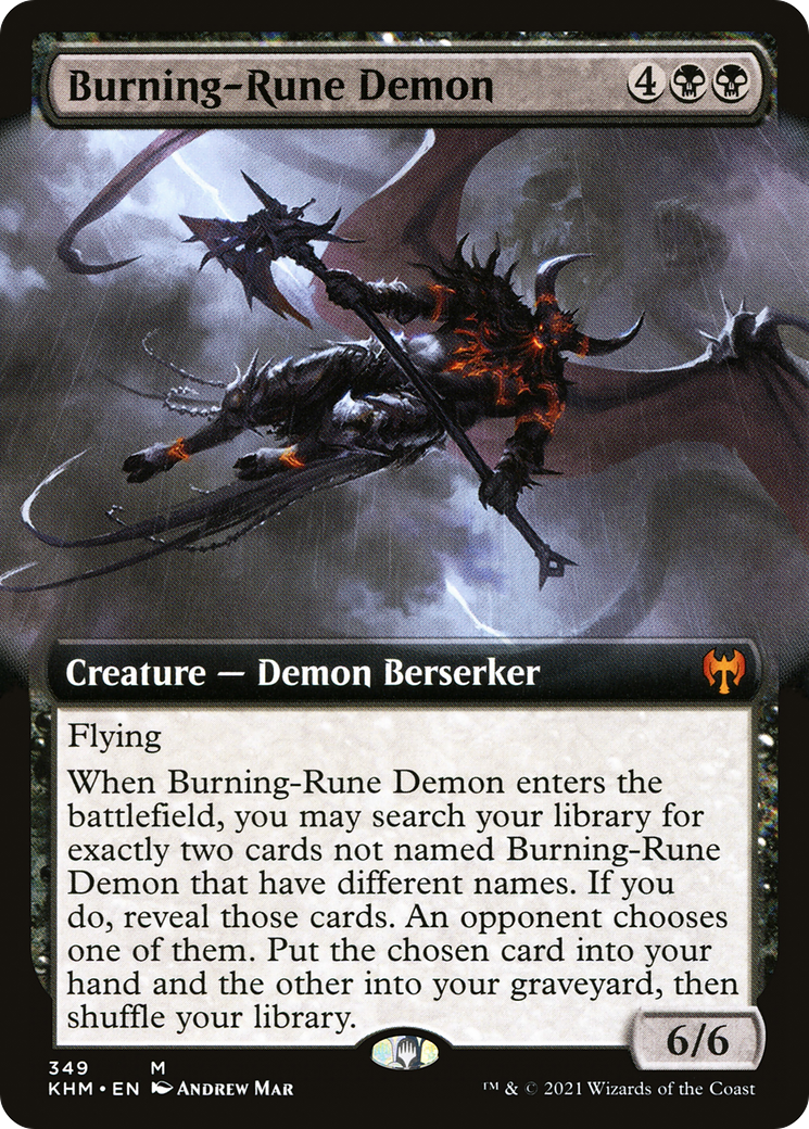 {R} Burning-Rune Demon (Extended Art) [Kaldheim][KHM 349]