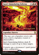 {R} Jaya's Immolating Inferno [Dominaria Prerelease Promos][PR DOM 133]