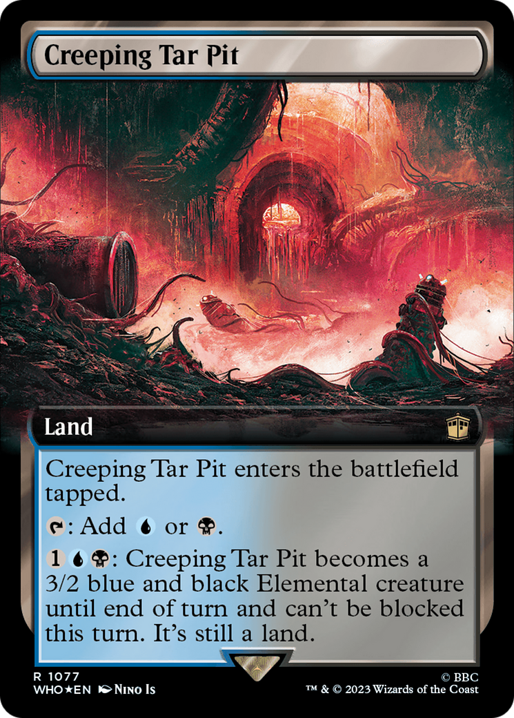 {R} Creeping Tar Pit (Extended Art) (Surge Foil) [Doctor Who][WHO 1077]