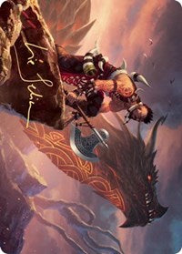 {A} Dragonkin Berserker Art Card (Gold-Stamped Signature) [Kaldheim Art Series][GS AKHM 032]