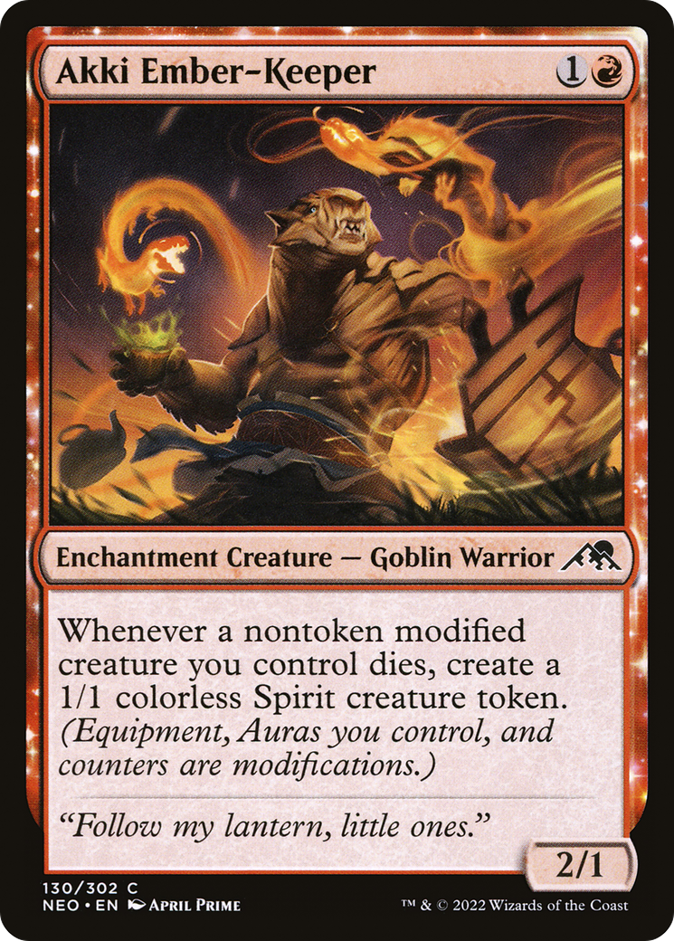 {C} Akki Ember-Keeper [Kamigawa: Neon Dynasty][NEO 130]