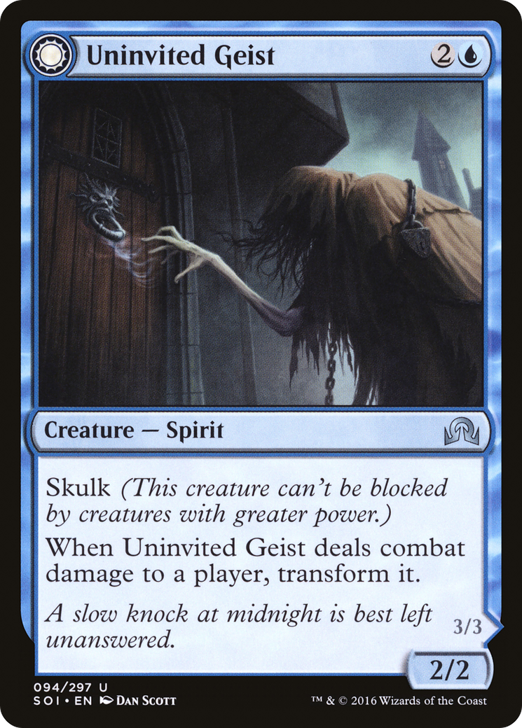 {C} Uninvited Geist // Unimpeded Trespasser [Shadows over Innistrad][SOI 094]