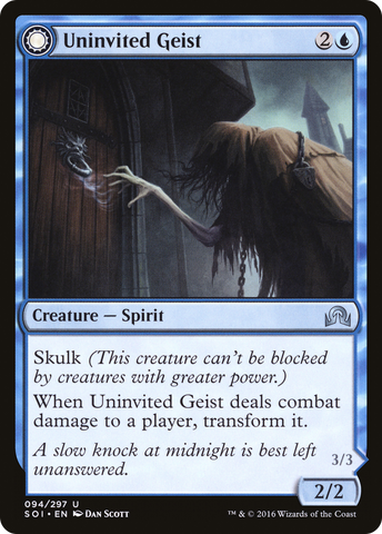 {C} Uninvited Geist // Unimpeded Trespasser [Shadows over Innistrad][SOI 094]
