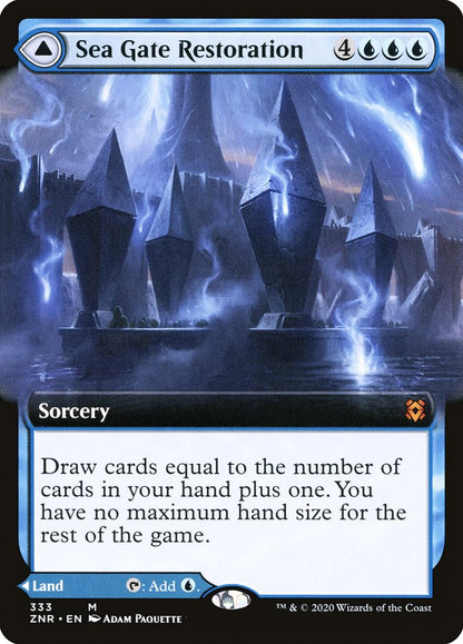 {R} Sea Gate Restoration // Sea Gate, Reborn (Extended Art) [Zendikar Rising][ZNR 333]