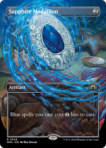 {R} Sapphire Medallion (Borderless) [Modern Horizons 3][MH3 349]