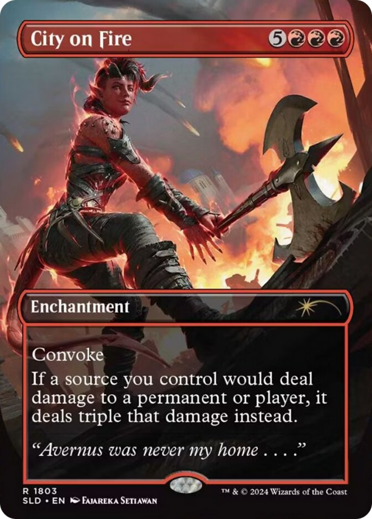 {R} City on Fire (Rainbow Foil) [Secret Lair Drop Series][RBF SLD 1803]