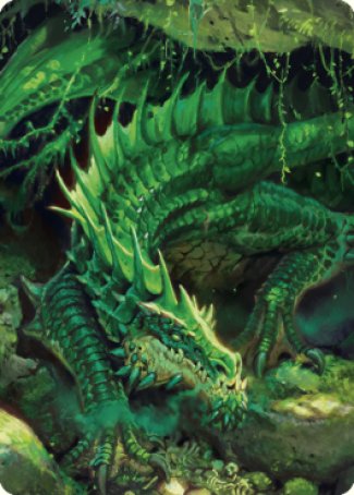 {A} Lurking Green Dragon Art Card [Commander Legends: Battle for Baldur's Gate Art Series][ACLB 001]