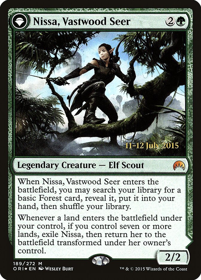 {R} Nissa, Vastwood Seer // Nissa, Sage Animist [Magic Origins Prerelease Promos][PR ORI 189] - Misty Mountain Games