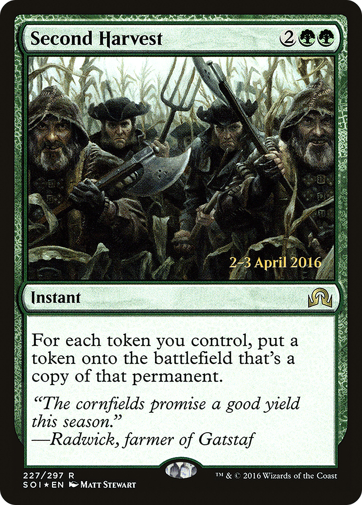 {R} Second Harvest [Shadows over Innistrad Prerelease Promos][PR SOI 227]
