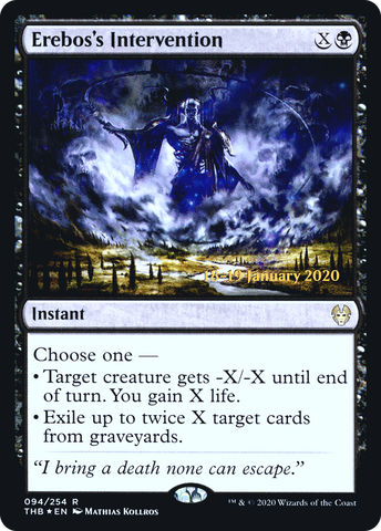 {R} Erebos's Intervention [Theros Beyond Death Prerelease Promos][PR THB 094]
