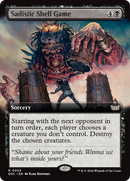 {R} Sadistic Shell Game (Extended Art) [Duskmourn: House of Horror Commander][DSC 053]