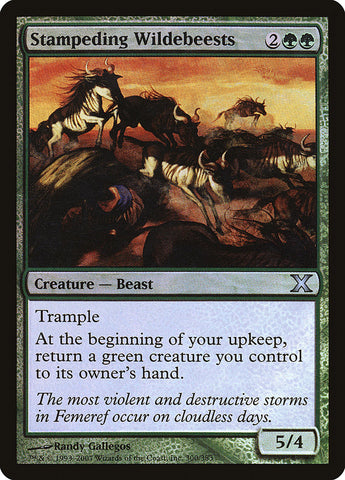 {C} Stampeding Wildebeests (Premium Foil) [Tenth Edition][FP 10E 300]