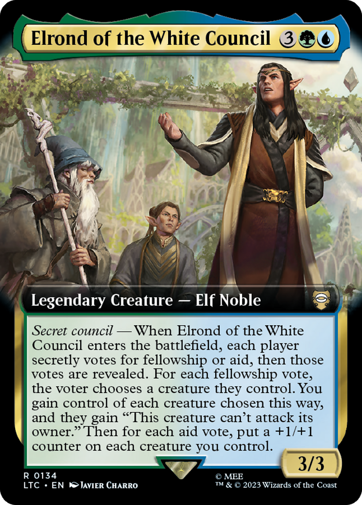 {R} Elrond of the White Council (Extended Art) [The Lord of the Rings: Tales of Middle-Earth Commander][LTC 134]