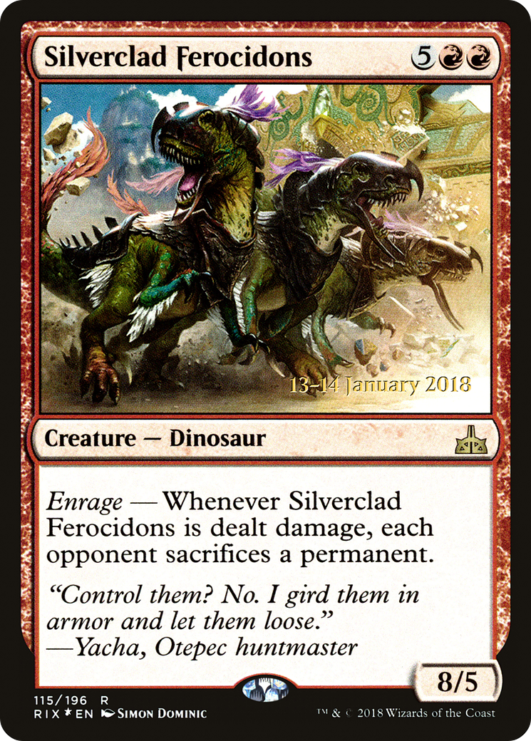 {R} Silverclad Ferocidons [Rivals of Ixalan Prerelease Promos][PR RIX 115] - Misty Mountain Games