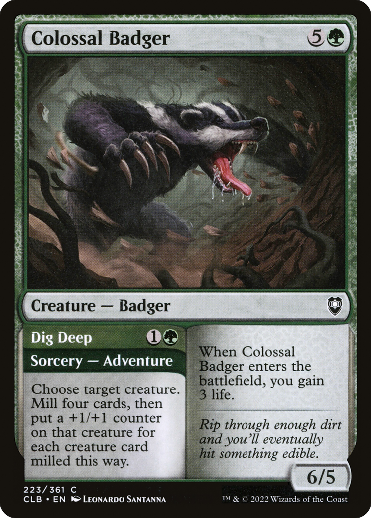 {C} Colossal Badger // Dig Deep [Commander Legends: Battle for Baldur's Gate][CLB 223]