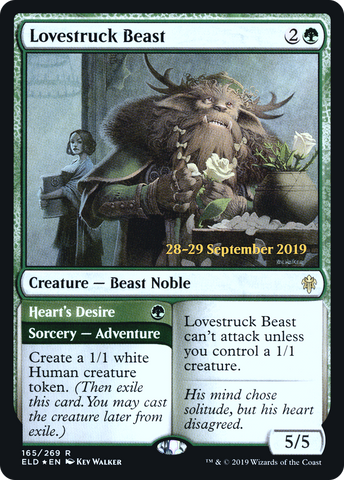 {R} Lovestruck Beast // Heart's Desire [Throne of Eldraine Prerelease Promos][PR ELD 165]