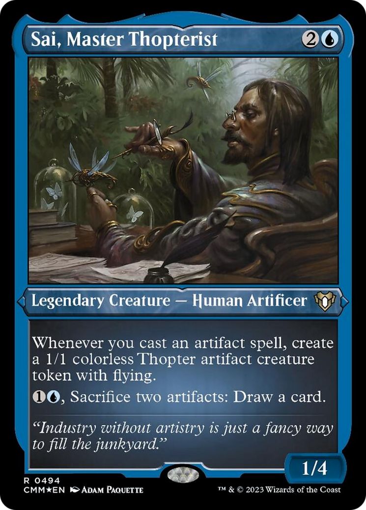 {R} Sai, Master Thopterist (Foil Etched) [Commander Masters][CMM 494]