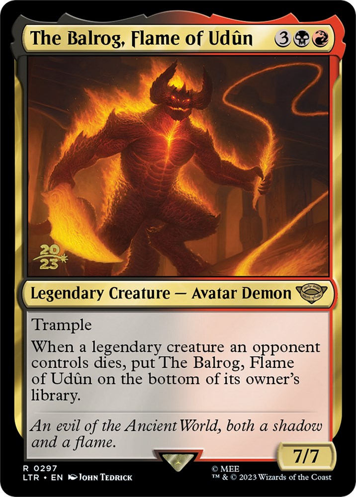 {R} The Balrog, Flame of Udun [The Lord of the Rings: Tales of Middle-Earth Prerelease Promos][PR LTR 297]