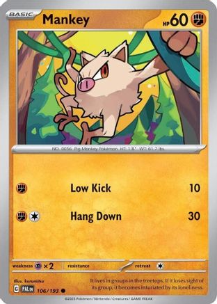 [PKM] Mankey (106/193) (Cosmos Holo) [Scarlet & Violet: Paldea Evolved]