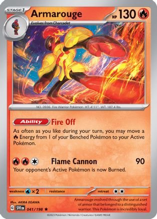 [PKM] Armarouge (041/198) (Line Holo) [Scarlet & Violet: Base Set]