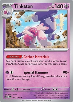 [PKM-R] Tinkaton (105/193) (Theme Deck Exclusive) [Scarlet & Violet: Paldea Evolved]