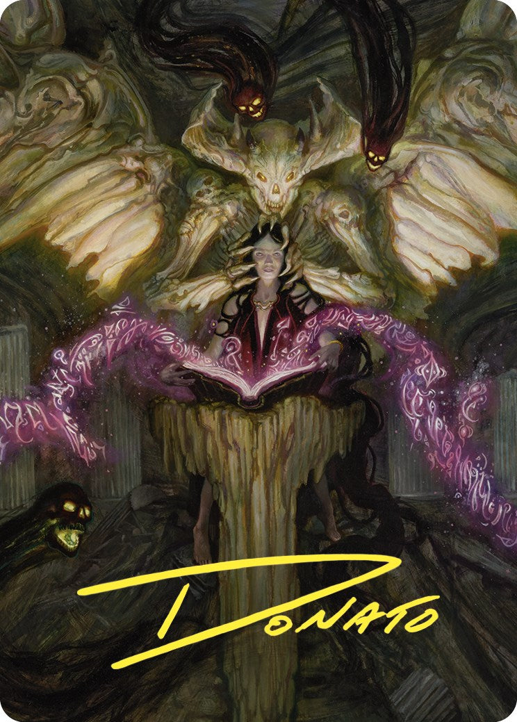 {A} Demonic Tutor Art Card (Gold-Stamped Signature) [Commander Masters Art Series][GS ACMM 064]
